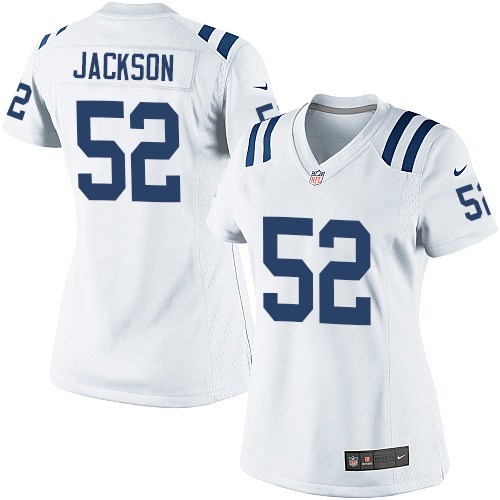 Women's Elite D'Qwell Jackson Nike Jersey White Road - #52 NFL Indianapolis Colts